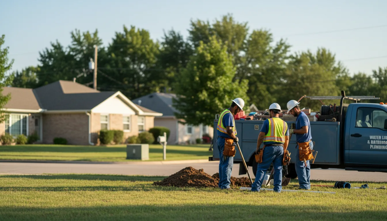 Residential water line and bathroom plumbing service in Saint George, KS